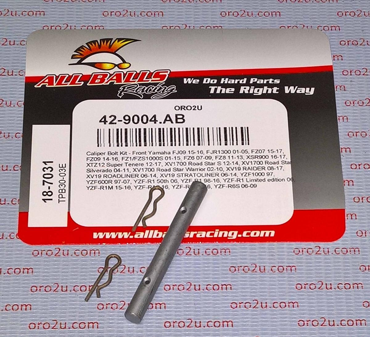 ALLBALLS BRAKE PAD BOLT KIT, ALLBALLS 18-7031 6.0x56MM YAM ROAD FRONT