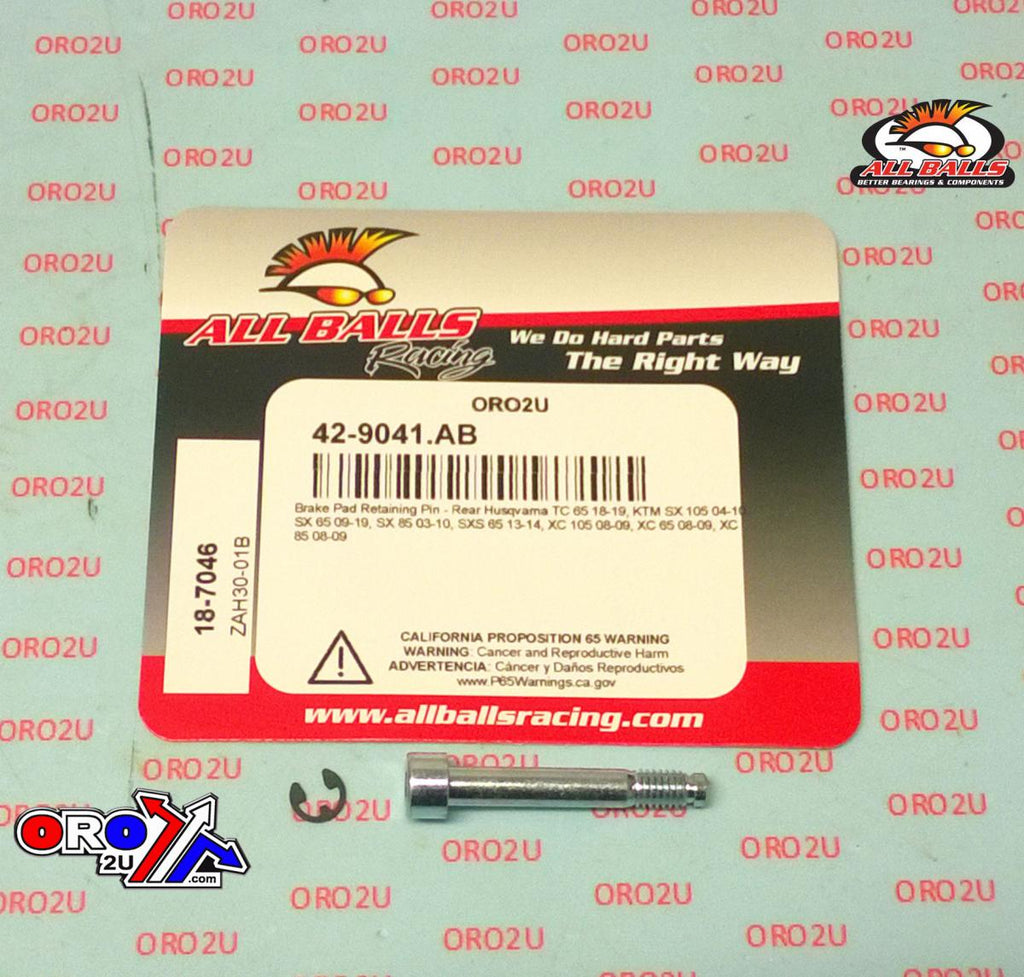ALLBALLS BRAKE PAD BOLT KIT, ALLBALLS 18-7046 GASGAS/HUSKY/KTM 65/85/105 REAR