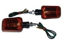 INDICATORS UNIVERSAL SHORT BLACK WITH AMBER LENS – PAIR (12V 15W)