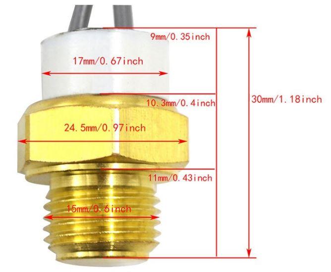 SWITCH RADIATOR FAN 2 TERMINAL, 34850-10D00, 17680-06C01, 17680-45C00, 17680-48E00, Water Temperature Radiator Fan Switch