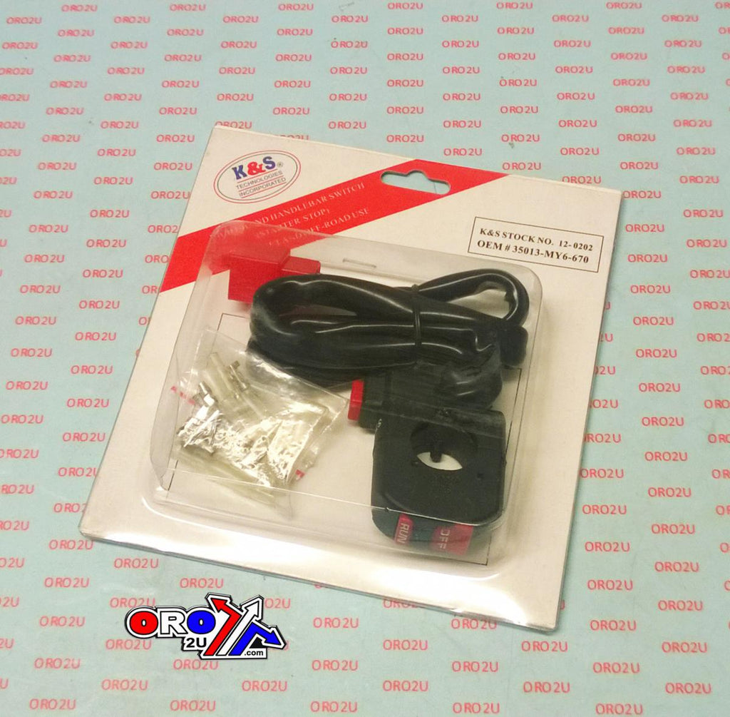 SWITCH STARTER / STOP KILL LH, HONDA 35013-MY6-670, K&S 12-0202