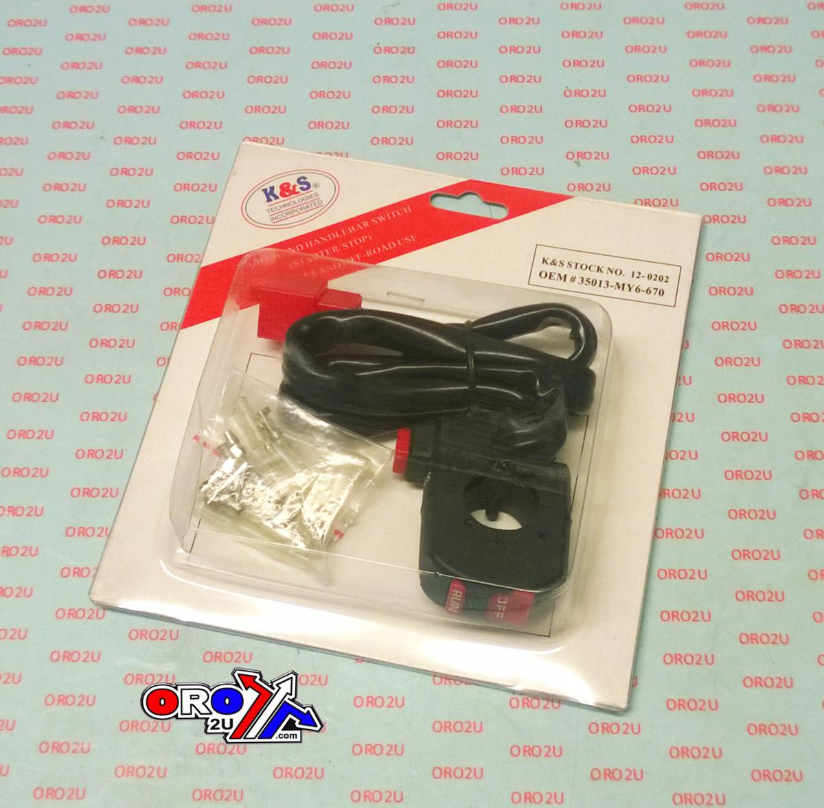 SWITCH STARTER / STOP KILL LH, HONDA 35013-MY6-670, K&S 12-0202