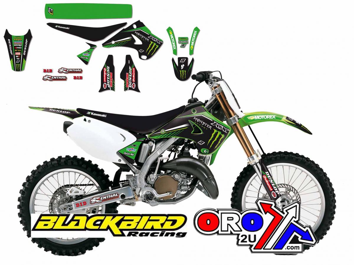 03-08 KX125/250 MONSTER ENERGY, BLACKBIRD FULL KIT 8408R8