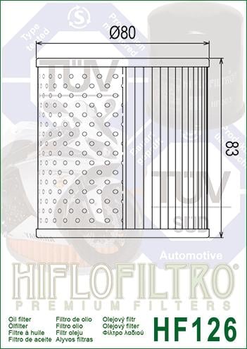 OIL FILTER HIFLO HF126 KAWA, Kawasaki 16099-002