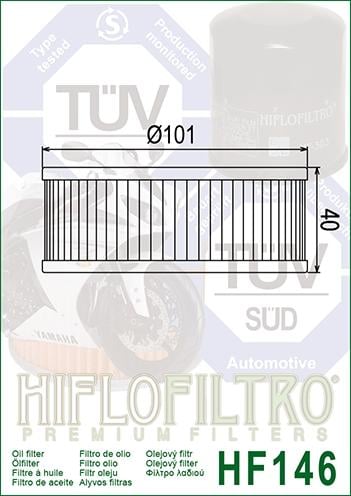 OIL FILTER HIFLO HF146 YAMAHA, 1J7-13441-10/1J7-13440-90, 1J7-13440-91, ROAD