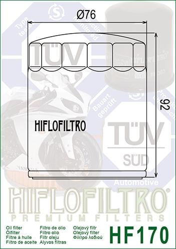 OIL FILTER HIFLO HF170B BLACK, 63805-80A, 63805-80T, 63796-77, ROAD, 63806-83