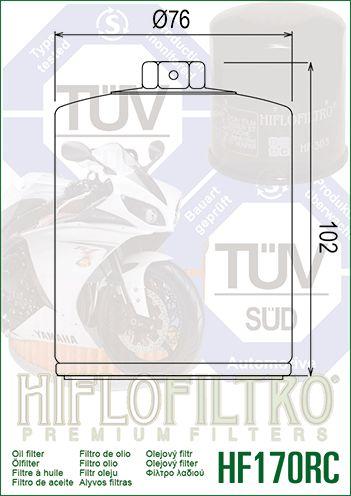 OIL FILTER HIFLO HF170CRC RACE, 63805-80A, 63805-80T, 63796-77, ROAD, 63806-83