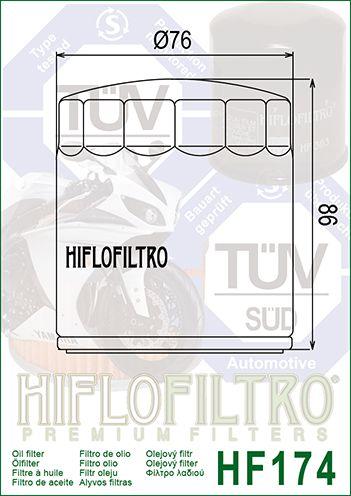 OIL FILTER HIFLO HF174B BLACK, Harley Davidson 63793-01K, ROAD
