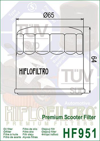 OIL FILTER HIFLO HF951, Honda 15410-MCJ-000
