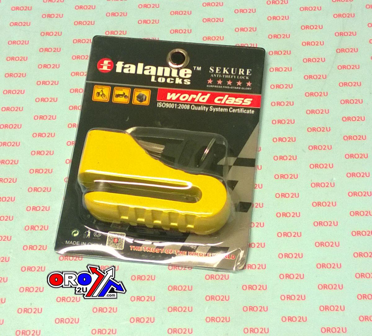 DISC LOCK 10mm PIN YELLOW