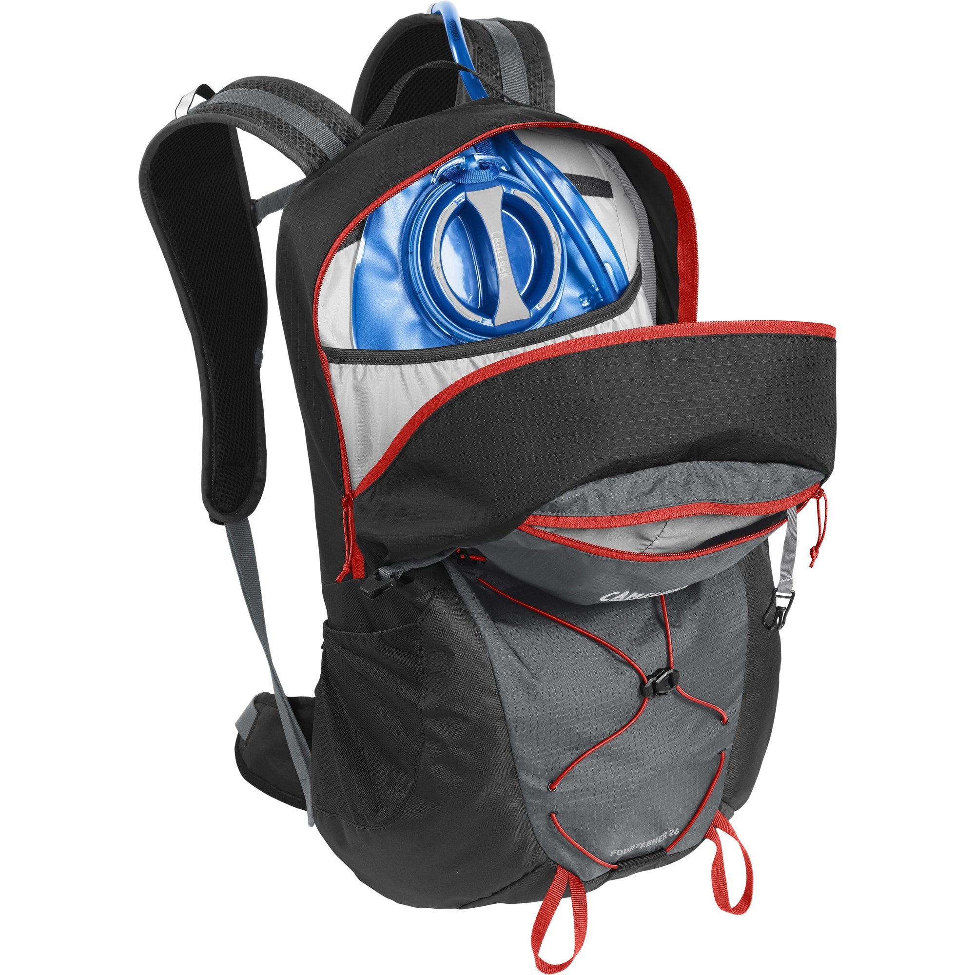 CAMELBAK FOURTEENER HYDRATION PACK 26L WITH 3L RESERVOIR 2023: GRAPHITE/RED POPPY CBFOUR26
