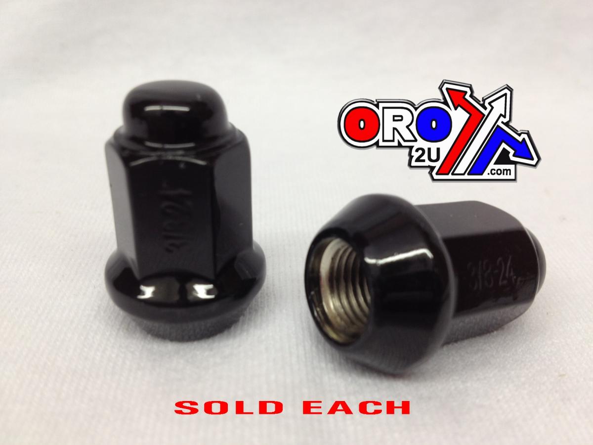 LUG NUT 3/8 BEVELED BLACK, LUG3BA