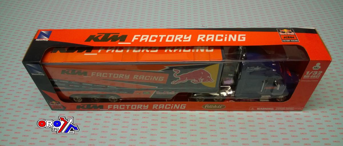 MODEL DIE CAST RED BULL KTM RACE, TRUCK, BLUE AND ORANGE, SCALE 1:32, NEWRAY 14393