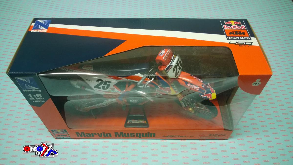 MODEL DIE CAST RED BULL KTM, SXF 450 MARVIN MUSQUIN #25, SCALE 1:6, NEWRAY 49633