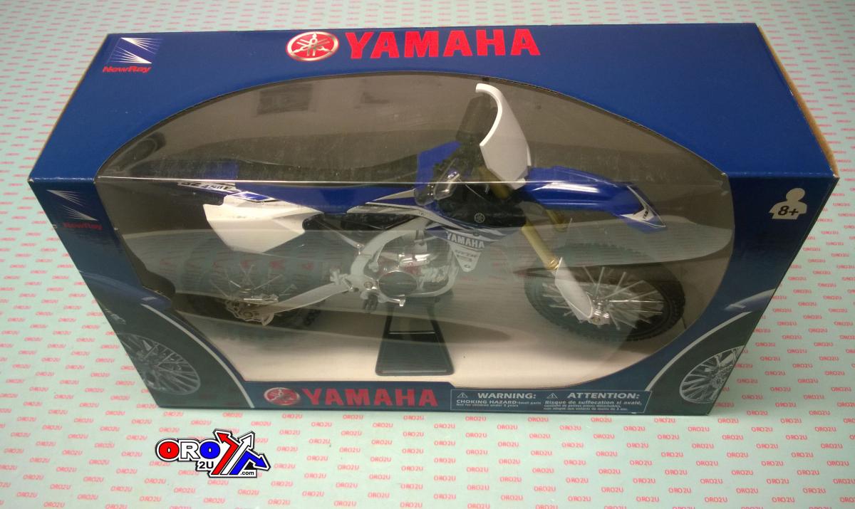 MODEL DIE CAST YAMAHA YZ450F 2017, BLUE AND WHITE, SCALE 1:6, NEWRAY 49643