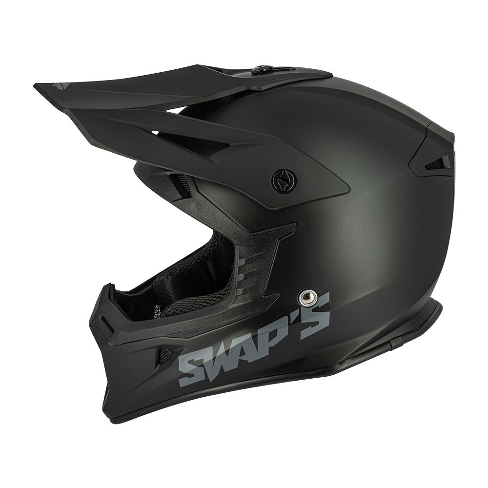 MOTOCROSS HELMET SWAPS S818 - MATT BLACK - SIZE M 57cm - 58cm