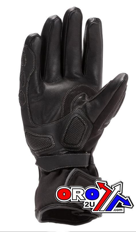 GLOVE BLACK LEATHER CARBON, PROTECTOR, WATERPROOF