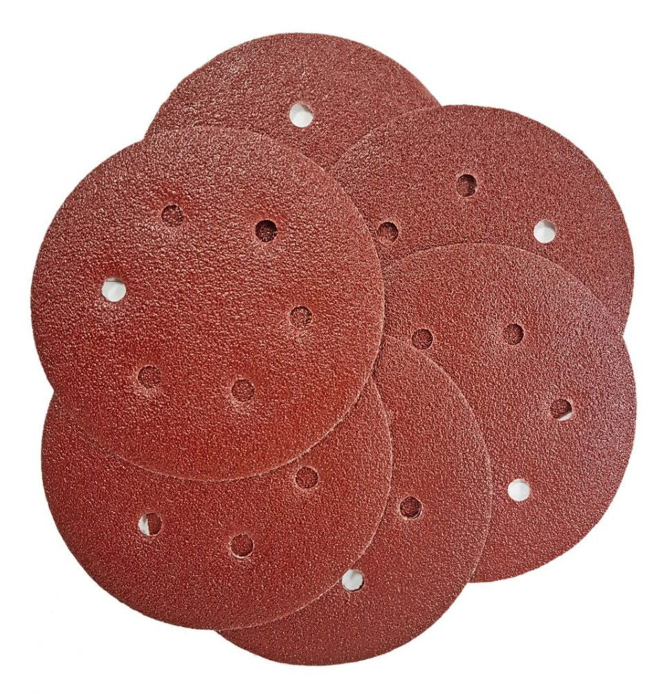 SANDING PADS HOOK AND LOOP 50 PIECES 150mm 40 80 120 180 240 GRIT - TOOLZONE KDPAB164