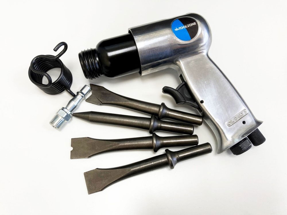 AIR HAMMER KIT WITH FOUR 120mm CHISELS - TOOLZONE KDPAT010