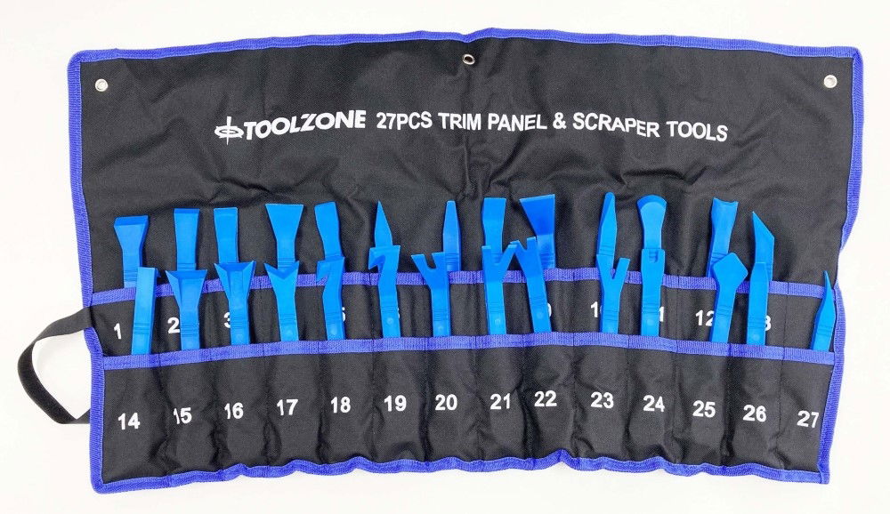 TRIM PANEL TOOL SET 27pc FOR PANEL AND DOOR REMOVAL - TOOLZONE KDPAU039