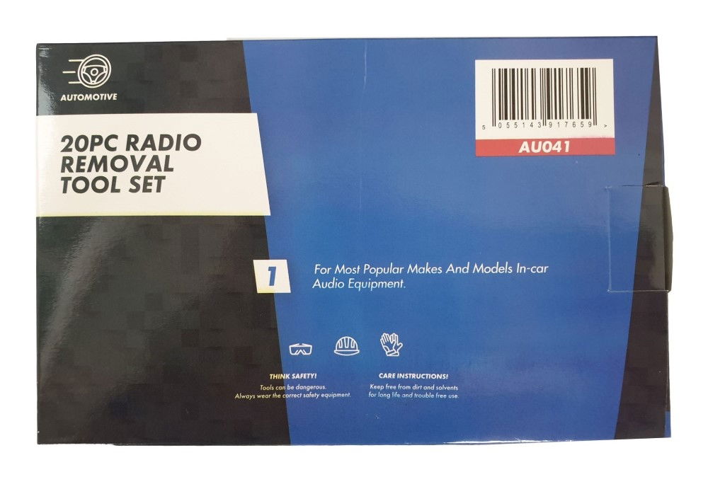 RADIO REMOVAL TOOL SET 20pc FOR CAR STEREO - TOOLZONE KDPAU041