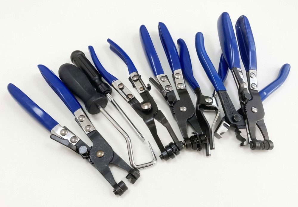 HOSE CLAMP PLIER SET 9pc WITH REMOVER AND SWIVEL JAW TOOLS - TOOLZONE KDPAU043