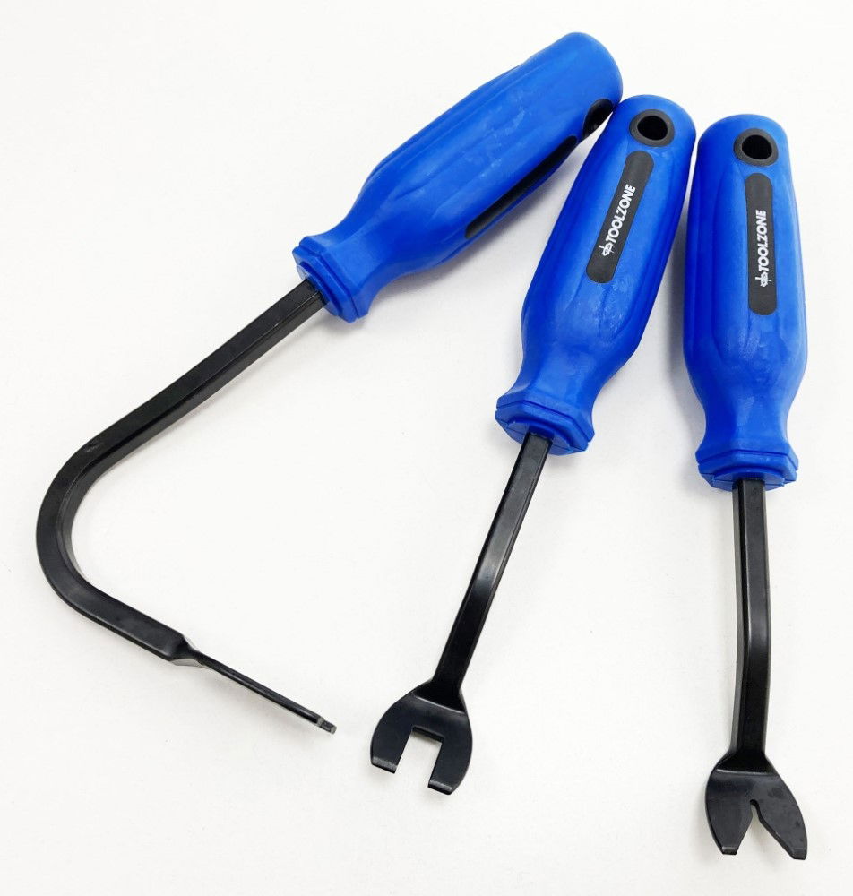 CAR DOOR TRIM REMOVER SET 3pc HEAVY DUTY STEEL - TOOLZONE KDPAU080