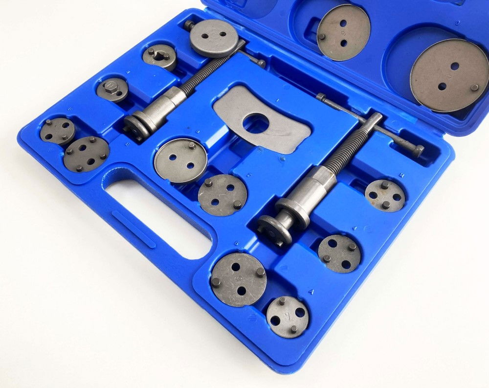 BRAKE CALIPER WIND BACK TOOL SET 18pc WITH ADAPTORS - TOOLZONE KDPAU081