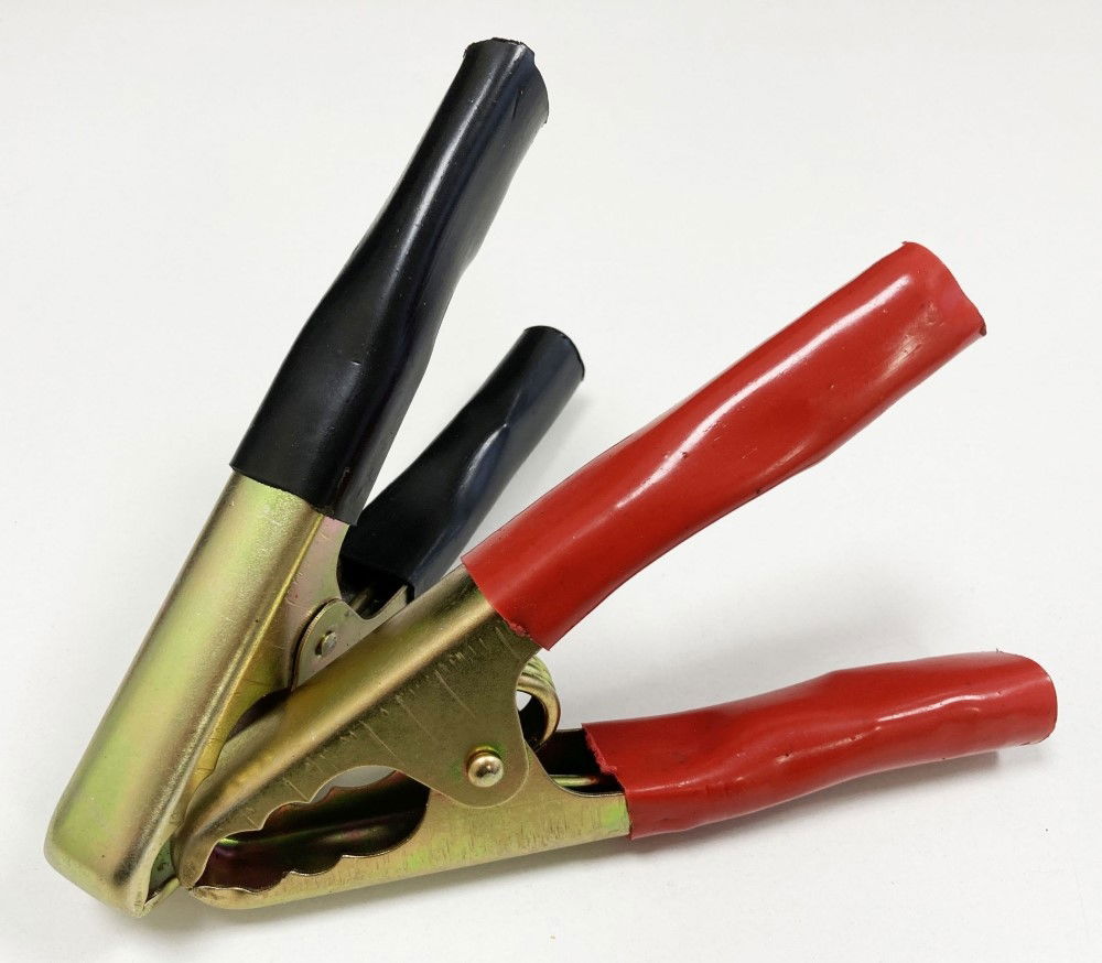 JUMP LEAD CLIPS 2pc FITS WIRES UP TO 14mm LENGTH 180mm - TOOLZONE KDPAU131