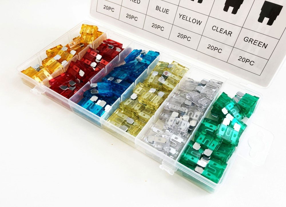 CAR FUSES STANDARD BLADE 120pc ASSORTED 5a-30a - TOOLZONE KDPAU296