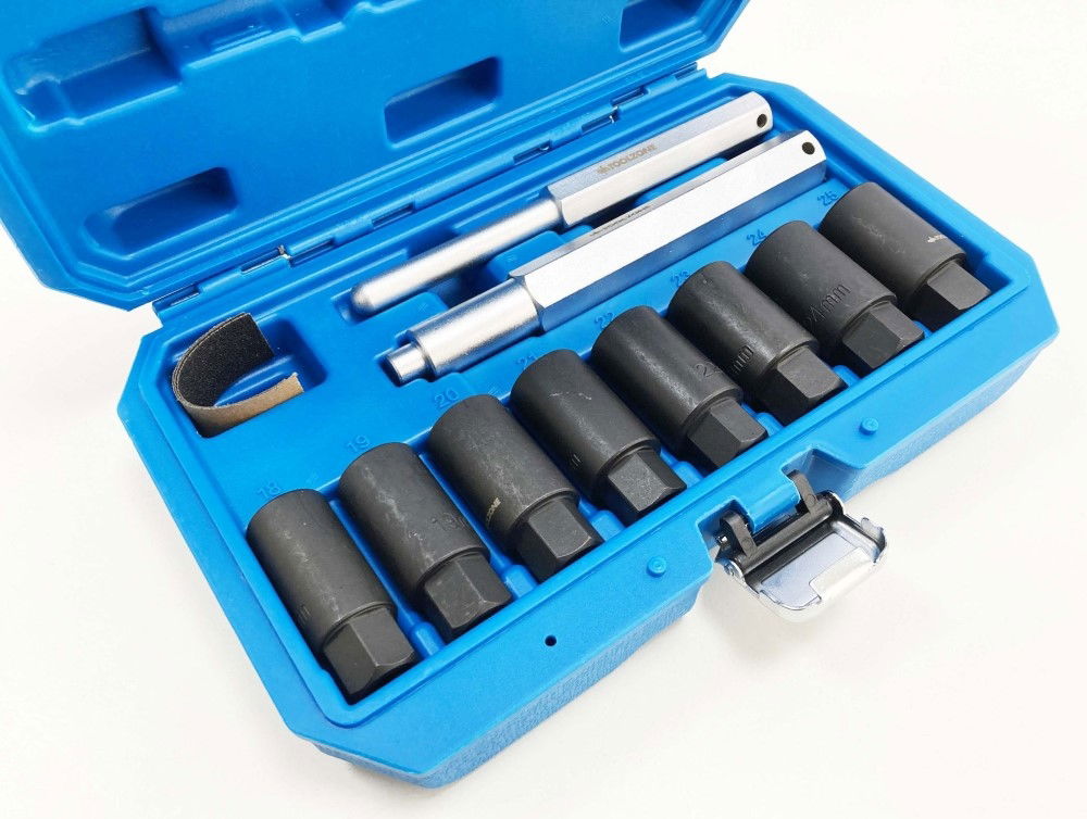LOCKING WHEEL NUT SOCKET SET 10pc SLIM DESIGN - TOOLZONE KDPAU386