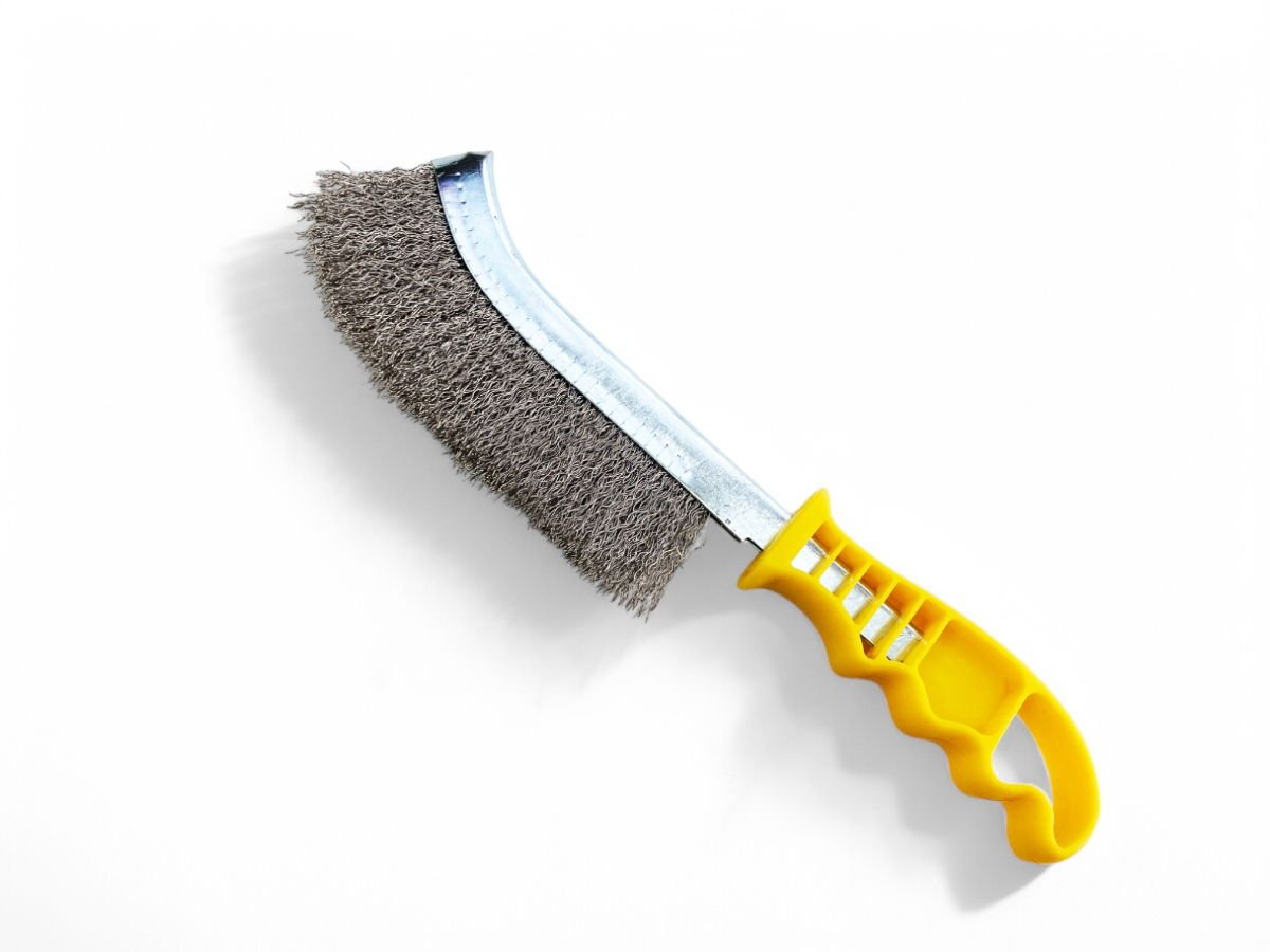 CURVED BRUSH STAINLESS STEEL BRISTLE PLASTIC HANDLE - TOOLZONE KDPBR059
