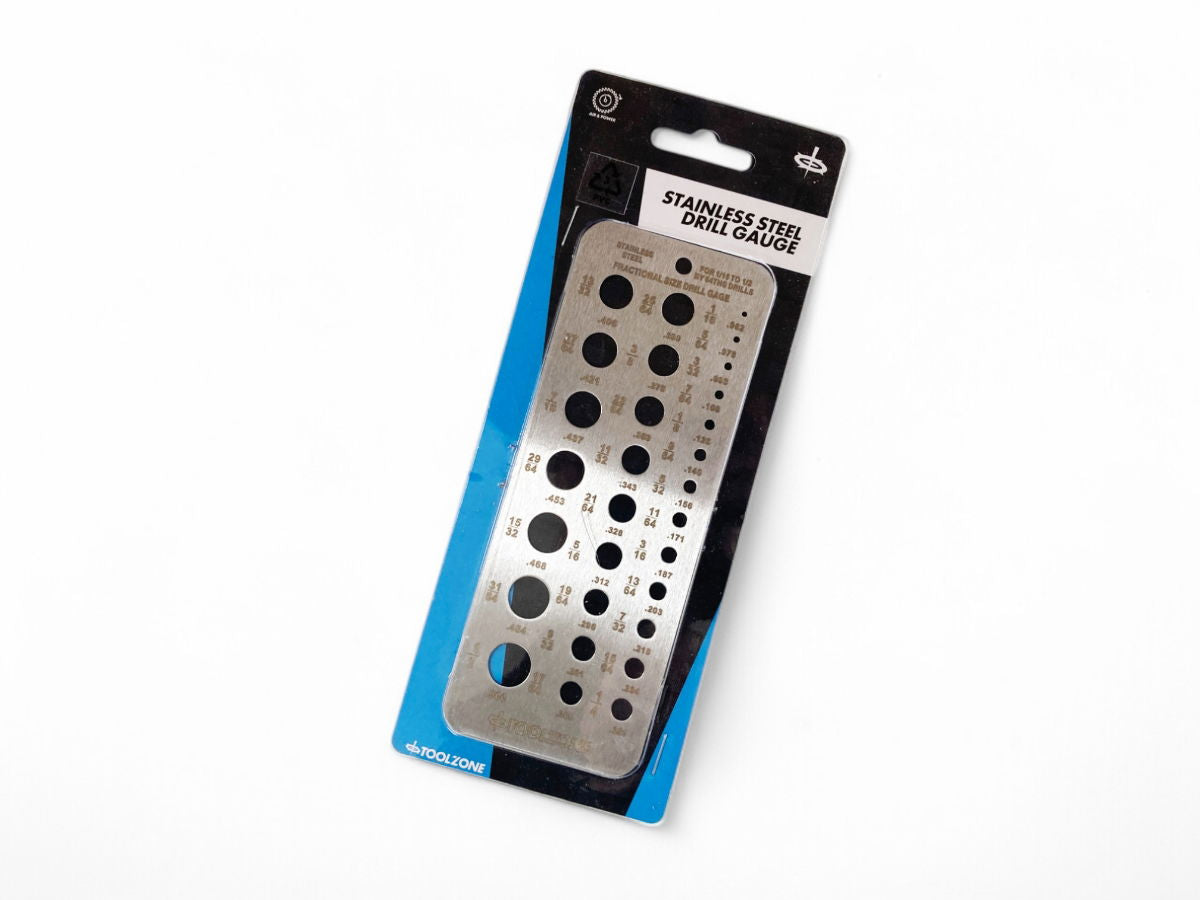 DRILL GAUGE STAINLESS STEEL IMPERIAL 1/16-1/2 - TOOLZONE KDPDR034