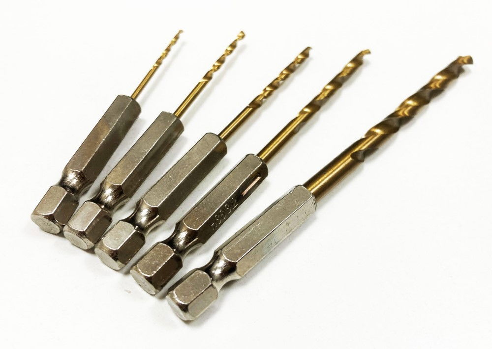 DRILL BIT SET TITANIUM COATED HEX SHANK 5PC 1.5-4.8mm - TOOLZONE KDPDR098