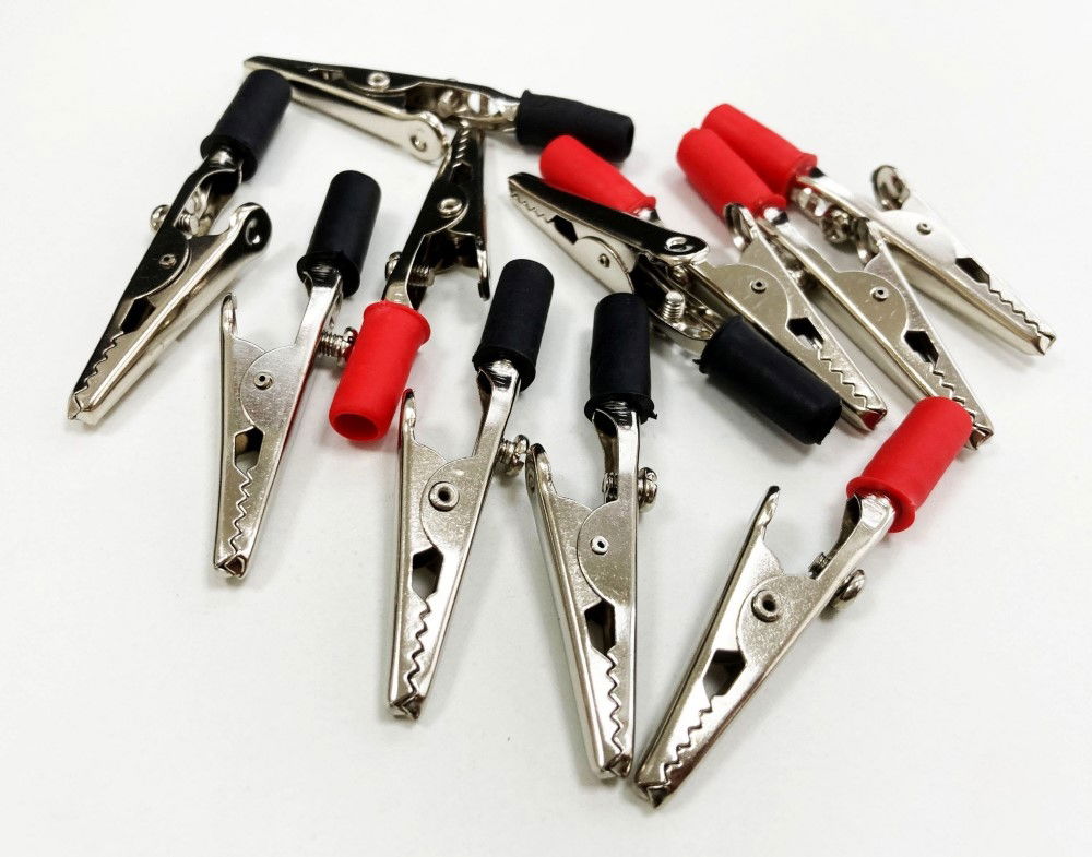 ALLIGATOR CLIPS 12PC 2 INSULATED PVC HANDLES - TOOLZONE KDPEL075