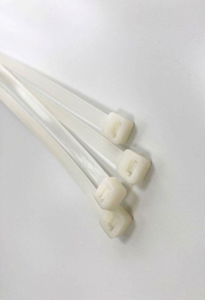CABLE TIES 15PC 20 WHITE 7mm WIDE NYLON 66 - TOOLZONE KDPEL080