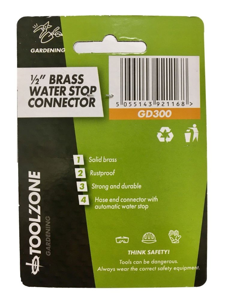 WATER STOP CONNECTOR SOLID BRASS - TOOLZONE KDPGD300