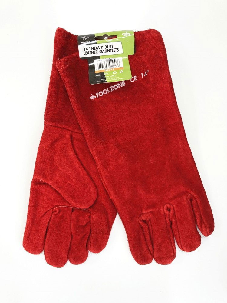 SUEDE GAUNTLETS LINED 14 LENGTH PACK OF 12 - TOOLZONE KDPGL011