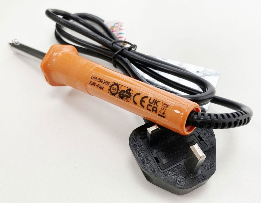 SOLDER IRON 30w 220v SCREWDRIVER TIP UK PLUG - TOOLZONE KDPHB278