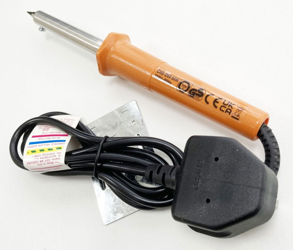 SOLDER IRON 60w 230v SCREWDRIVER TIP UK PLUG - TOOLZONE KDPHB279