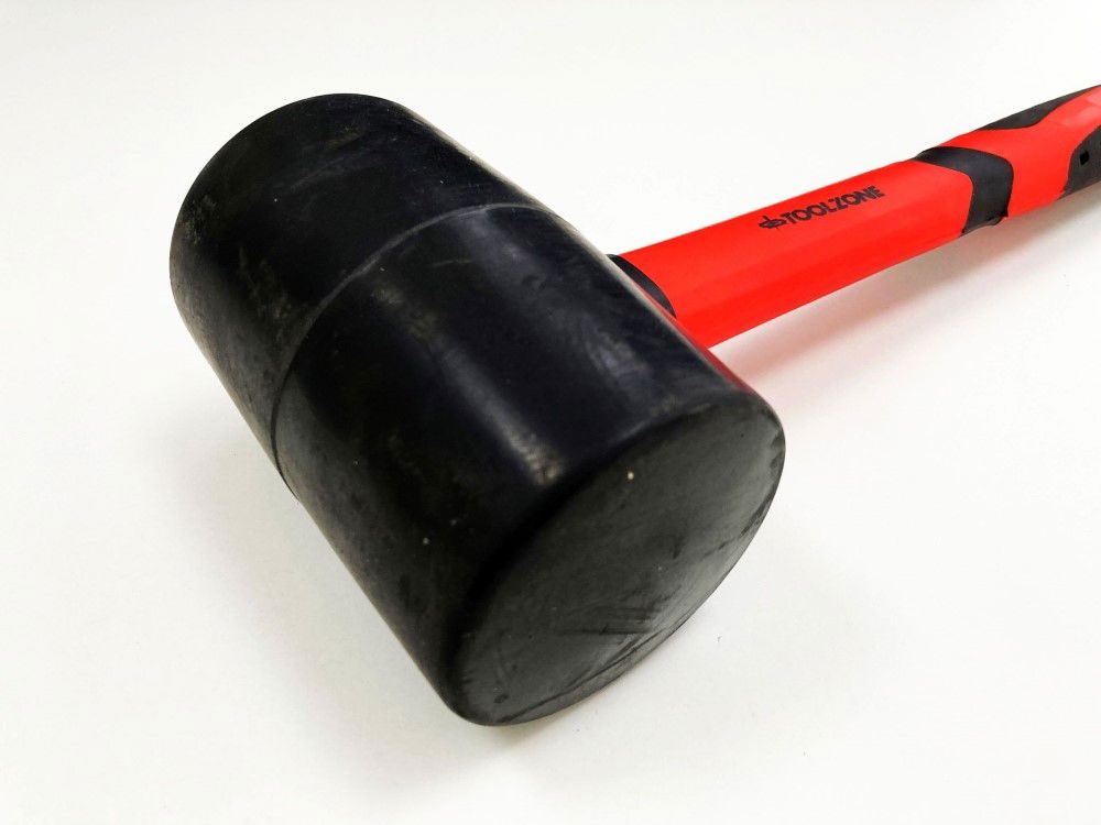 RUBBER MALLET 48oz FIBRE HANDLE BLACK HEAD - TOOLZONE KDPHM003
