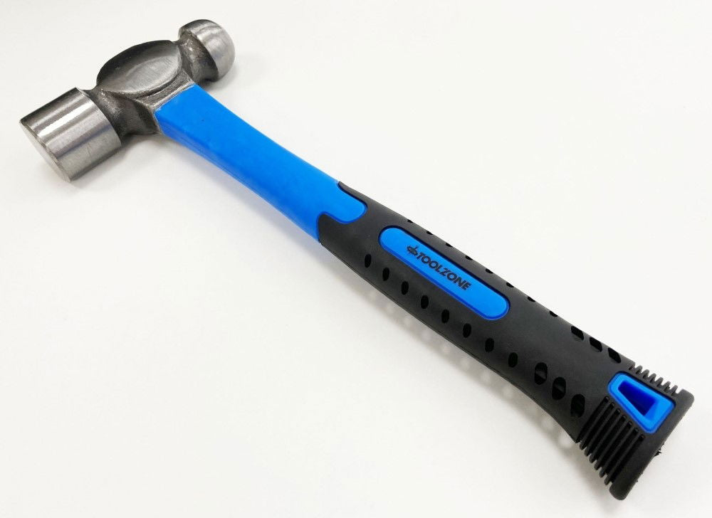 BALL PEIN HAMMER 32oz 70% FIBRE HANDLE 340mm - TOOLZONE KDPHM063