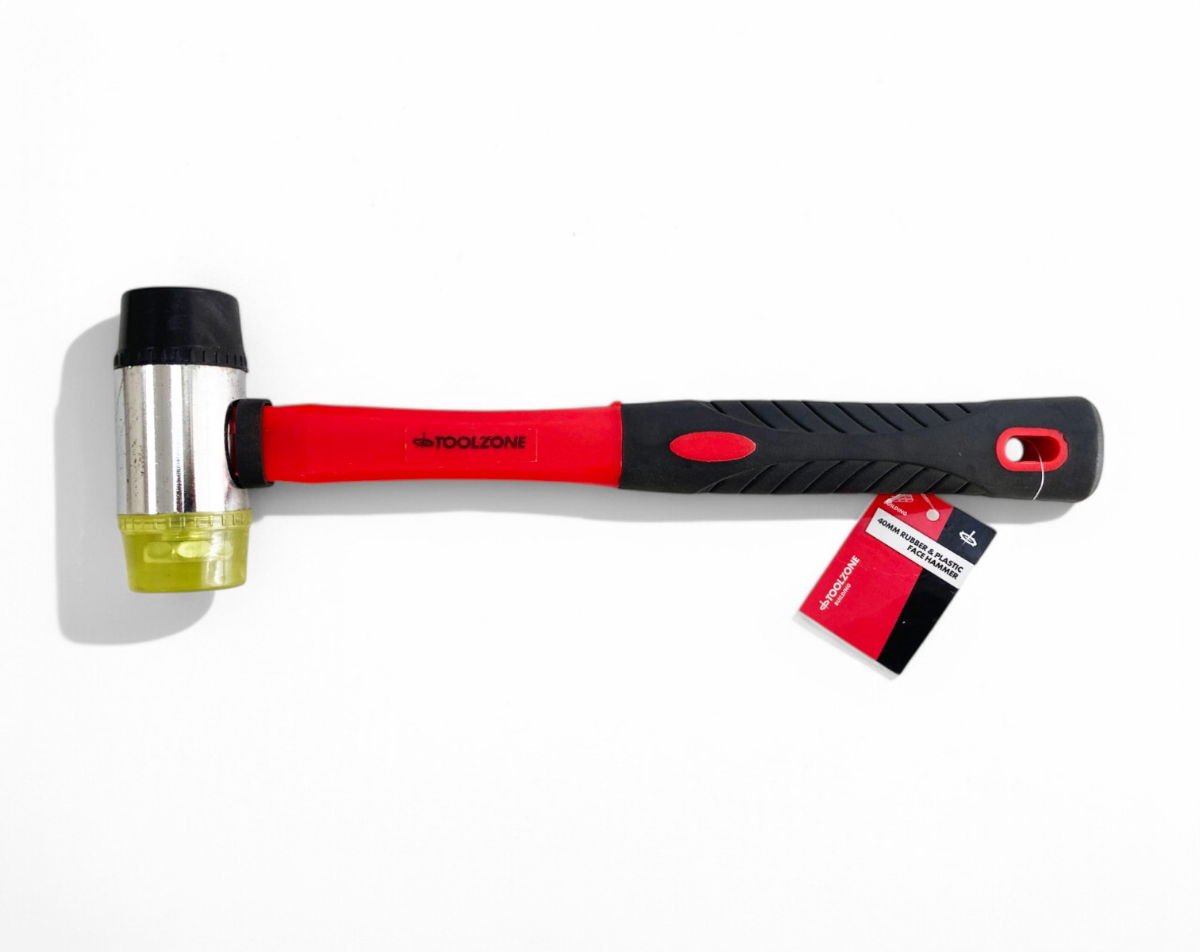 HAMMER RUBBER AND PLASTIC FACE 40mm FIBREGLASS HANDLE 330mm - TOOLZONE KDPHM127