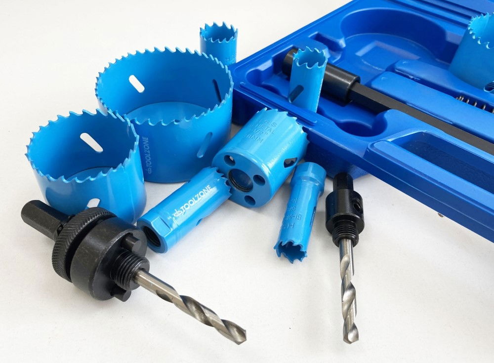 HOLE SAW SET BIMETAL 17pc M3 VARIABLE PITCH SIZES 16-76mm - TOOLZONE KDPHS029