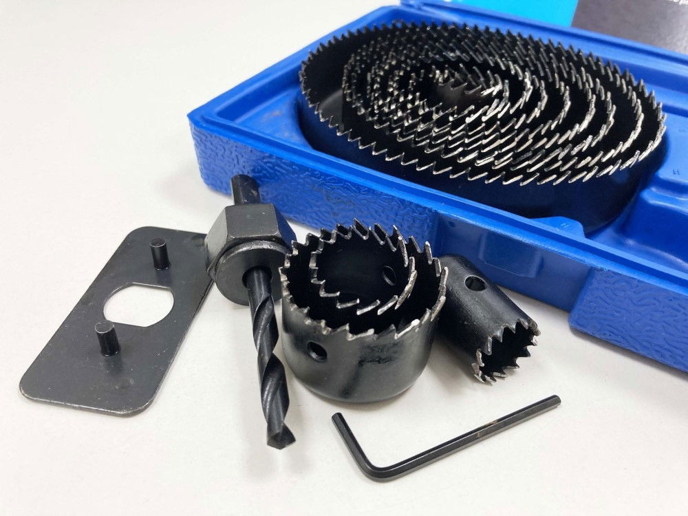 HOLE SAW SET 16pc CARBON STEEL SIZES 19-127mm - TOOLZONE KDPHS034