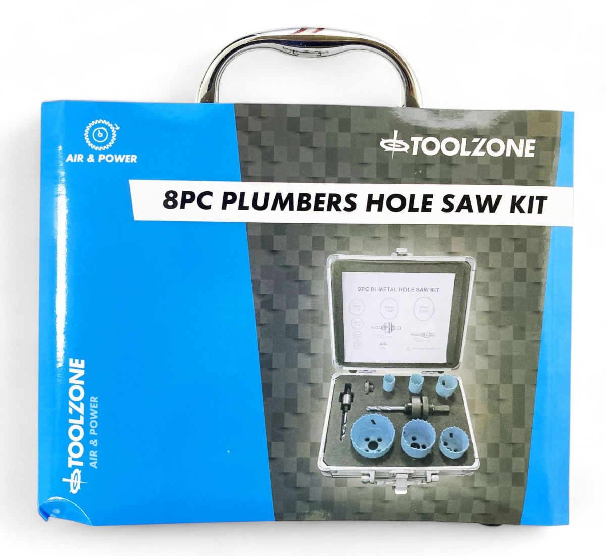 PLUMBERS HOLE SAW SET HSS BIMETAL 9pc SIZES 19-57mm - TOOLZONE KDPHS037