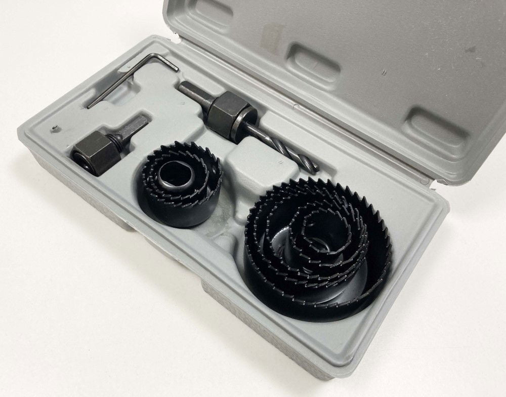 HOLE SAW SET 11pc CARBON STEEL SIZES 19-64mm - TOOLZONE KDPHS042