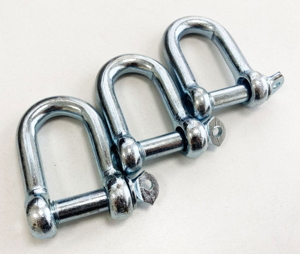 D SHACKLES 3pc 12mm ZINC PLATED FORGED STEEL - TOOLZONE KDPHW001