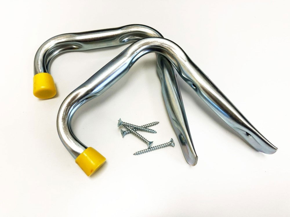 JUMBO HOOK SET 2pc 140x140mm WITH FIXINGS PLASTIC END CAPS - TOOLZONE KDPHW062