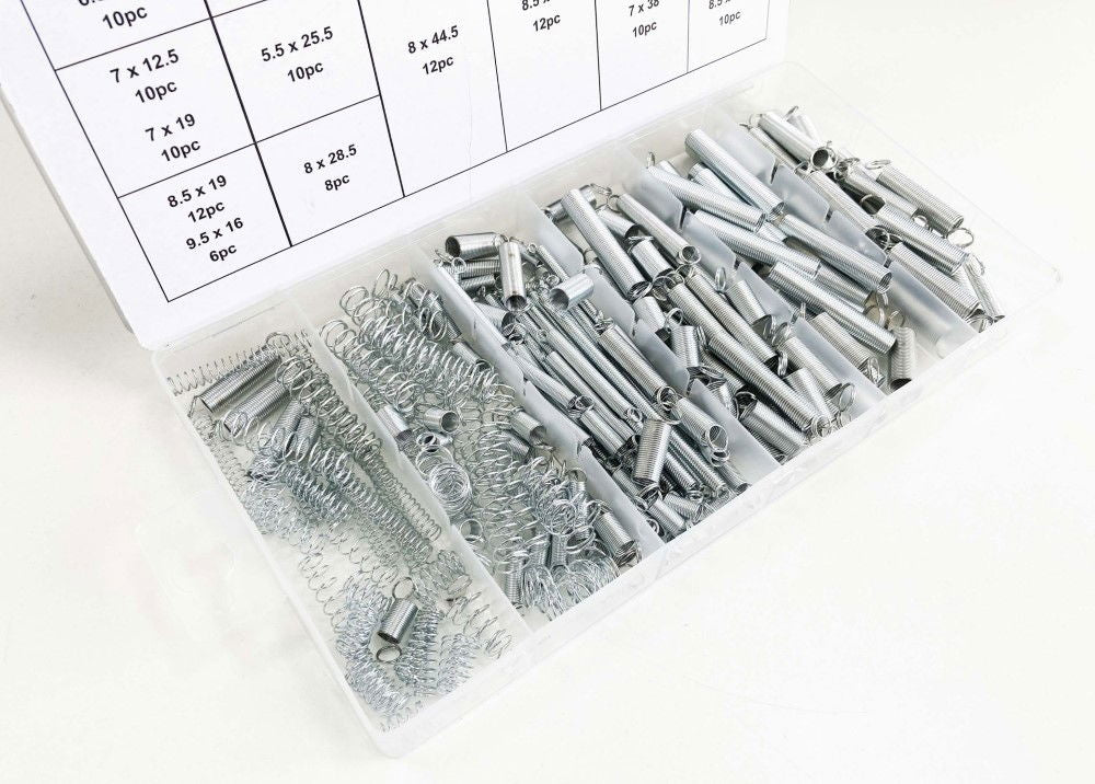 SPRING ASSORTMENT 200pc COMPRESSION AND EXTENSION IN BOX - TOOLZONE KDPHW156